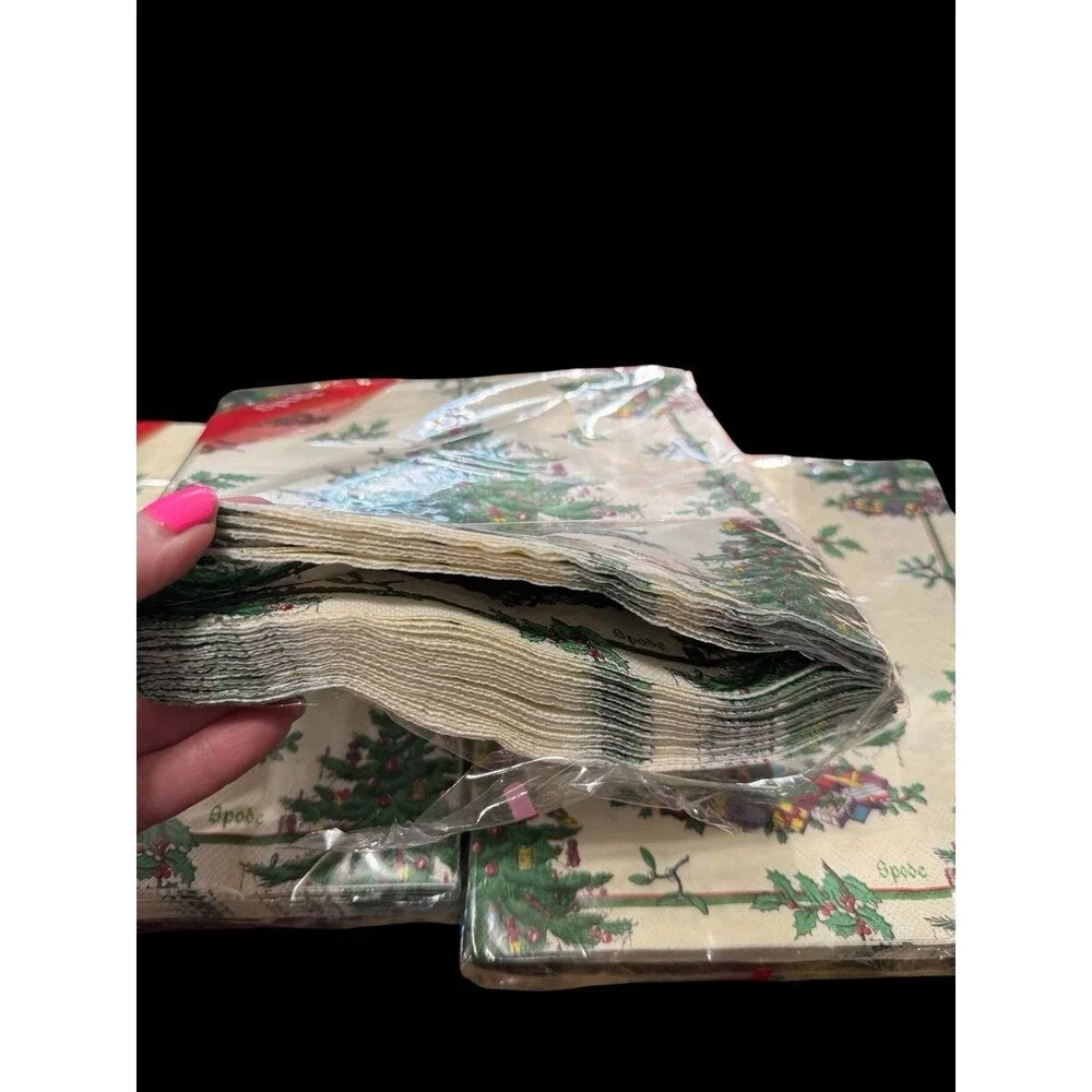 3 Packages Spode Christmas Tree 8” Paper Napkins 55 Total 2 NIP 1 Partial